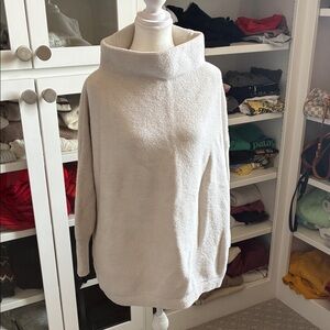 Free People Cream Cowl Neck Sweater
